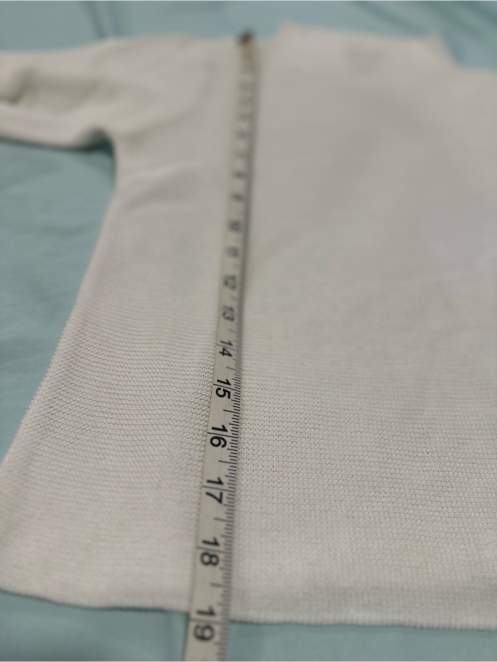 Eileen Fisher Sz: M Petite White Woven Italian Yarn 3/4 Sleeve Mock Neck Top. - Picture 4 of 11